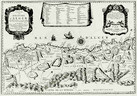 Carte du 17e siecle du Royaume d'Alger